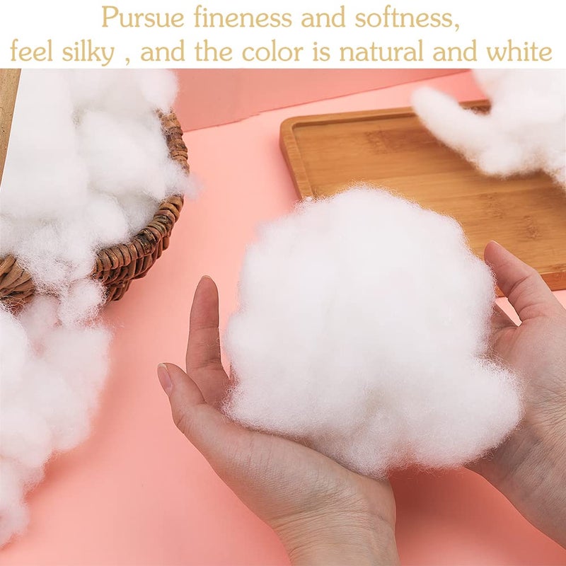Butuze 650g/22.93oz White Fiberfill for Crafts  Polyester Fiber Fill  Premium Stuffing Fiber Fill  Resilience Fill Fibe for DIY Doll Stuffing Cushion Pillows and Home Decoration Projects - Image 4